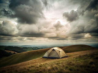 tent in the mountains generative ai