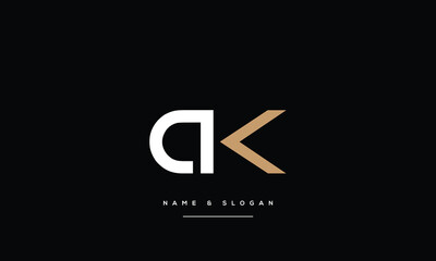 Obraz premium AK,, A, K, Abstract Letters Logo Monogram