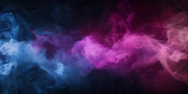Colorful smoke against black background. High quality 4K 