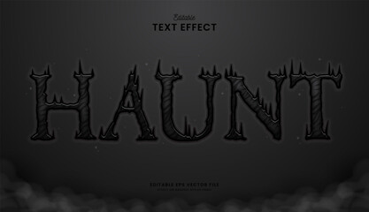 decorative haunt black flame editable text effect vector design