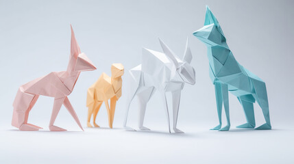 Origami Animal Art in Vibrant Colors