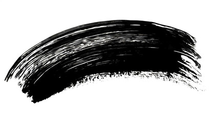 Schwarzer Pinselstrich isoliert auf weißen Hintergrund, Freisteller