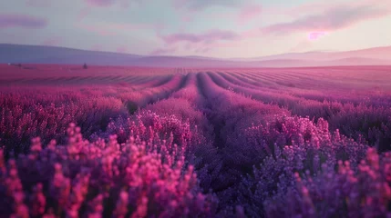 Fototapeten A vast lavender field in full bloom, creating a sea of purple stretching towards the horizon. © Dave