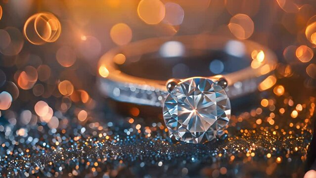 Close-up view of a beautiful large diamond ring