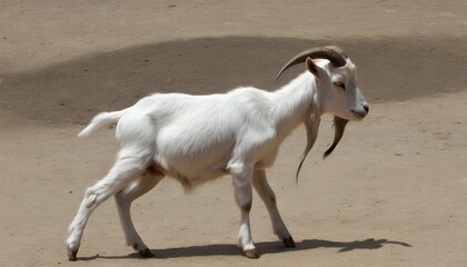 A Goat With Its Tail Held High Showing Dominance