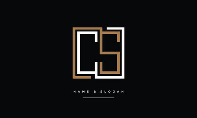Obraz premium Alphabet Letters CS, SC, Initials Logo Monogram