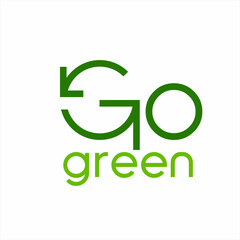 "Go green" word design with recycling concept.