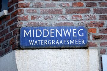 Street Sign Middenweg At Amsterdam The Netherlands 6-3-2024