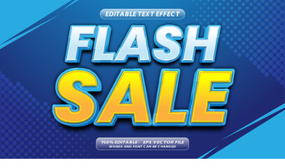 vector modern flash sale banner with editable text effect
