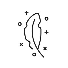 easiness or lightness icon with thin line feather