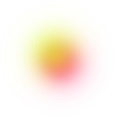 Yellow Blur Gradient Circle Isolated on Transparent Background 