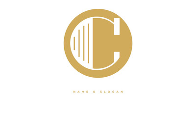 Fototapeta premium C, CC, Abstract Letters Logo Monogram