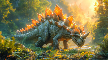 Stegosaurus in the Wild. Jurassic Marvel