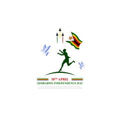 Vector illustration of Zimbabwe Independence Day social media feed template