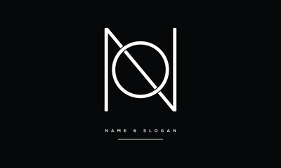 NO, ON, N, O, Abstract Letters Logo Monogram
