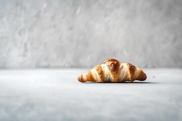 minimalist croissant presentatrion on slate background