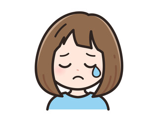 悲しいの若い女性のイラスト