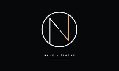 NV, VN, Abstract letters Logo Monogram