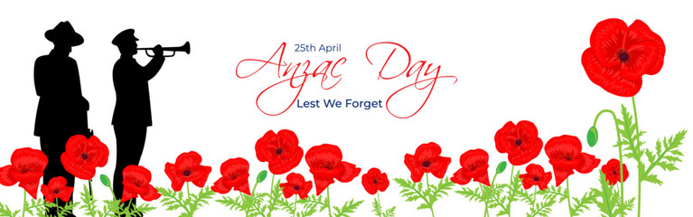 Vector illustration of Anzac Day social media feed template
