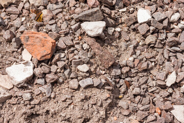 Backyard with building rubbish. Rural courtyard