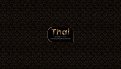 Seamless Thai pattern background with black and gold background.