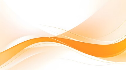 abstract design with orange and white wave curves on white backdrop