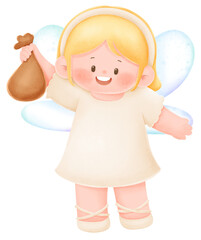 Cute Watercolor Tooth Fairy