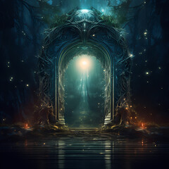 Magical doorway leading to parallel dimensions.  - obrazy, fototapety, plakaty