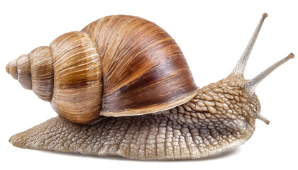 Roman snail isolated on white background, cutout