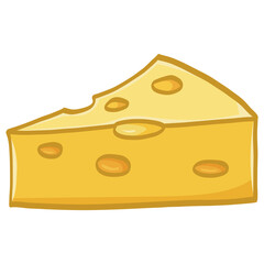 Cheese Slice Drawing Cartoon Illustration