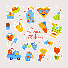 Typographic vector symbolizing the key elements happy valentines day 