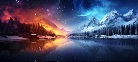 fire water earth wind become one shaped wallpaper design abstract organic colorful background, ai generative