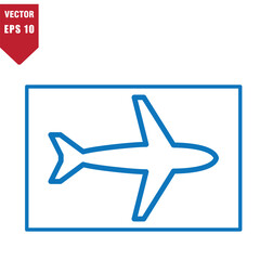 Airplane icon vector logo template