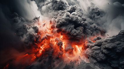 Fototapeta premium The Dynamic Eruption of an Ecuadorian Volcano