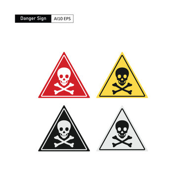 Image of a skull as a life-threatening danger sign. Generally functioned as traffic signs and installed in accident-prone areas 