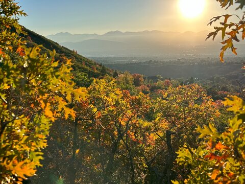 Sunset over Bell's Canyon near Granite Trailhead, Salt Lake County, Utah, USA