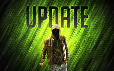 Mysterious man with security concept