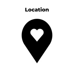 Location mark place icon vector illustration. Favorite place pin. Landmark concept. Pin sign. Caring delivery to address symbol. Solid black isolated pictogram for logo, web, ui, shop. Vector EPS 10