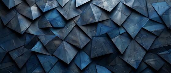 Abstract modern background for design. Geometric shape. Squares, triangles, lines, faces. Dark color. Gradient. Matte. Minimal.