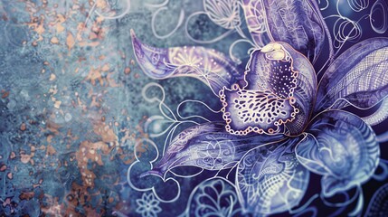 Delve into the depths of a zentangle orchid each bloom a delicate balance of complexity and elegance