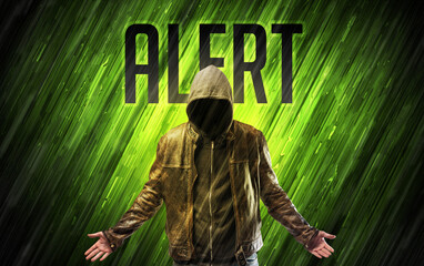Mysterious man with security concept