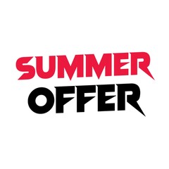 Summer offer text on white background