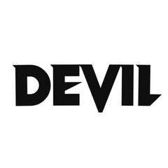 Devil text on white background