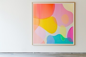 A minimalist frame of colorful abstract art against a crisp
