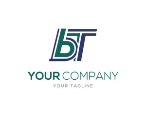 Initial Letter BT Logo Icon Design Concept Vector Template.