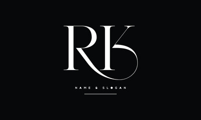 Fototapeta premium Alphabet Letters RK, RK , Initials Logo Monogram 