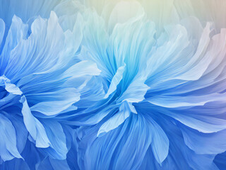 Pattern - abstract translucent translucent light blue flowers. AI generation