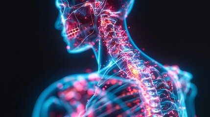 Human neck. Spine pain.