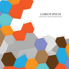 Hexagon polygon background.