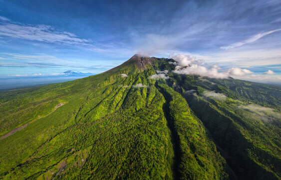 Mount Merapi view from Nawang Jagad Sleman, Central Java, Indonesia
